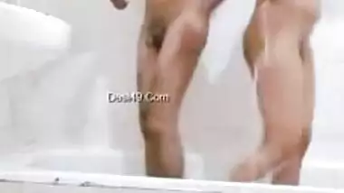Hubby takes a shower with his Desi spouse and gets ready for XXX