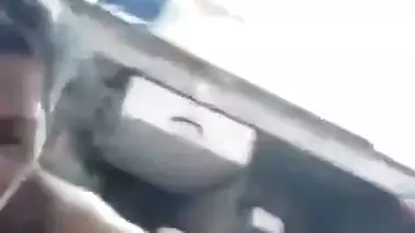 Srilankan girl outdoor sex with boyfriend after boob feed