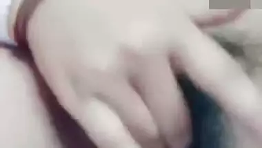 Huge tits Indian girlfriend fingering horny pussy