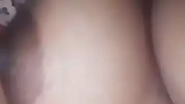 Girlfriend cute boobs showing on video call at night