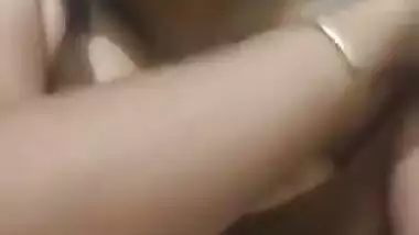 Pleasant Indian girl squeezes left breast and it also can be called porn