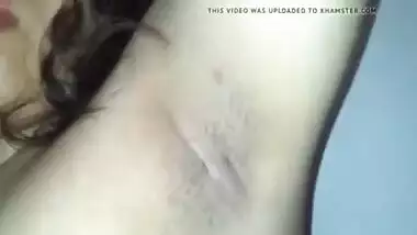 Excited Desi woman touches jugs and XXX muff while waiting for BF