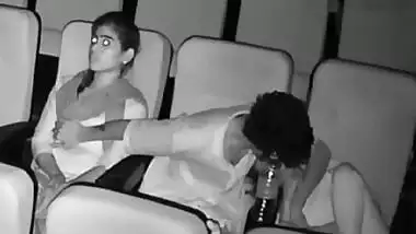 Threesome romance in theatre caught in night vision