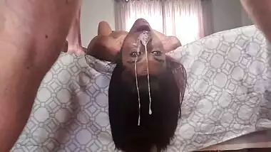Desi slut hardcore upside-down facefuck | sloppy gagging