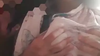 Mallu lovers selfie video with viral romantic boob press