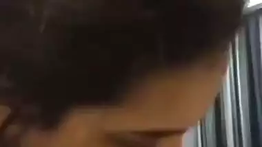 Naughty lady shoots her blowjob MMS fucking a dick