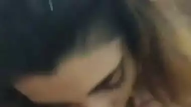 Sexy babe sucks lover’s dick and fucks in the doggy style