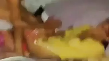 Old man drills his young granddaughter into the bed