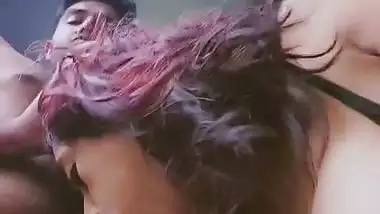 Red head girl blowjob with sharp boobs showing