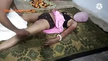 Black bra black panty in sex with Telugu housewife