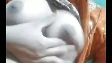 Young Bengali girl boobs pressing and fingering pussy