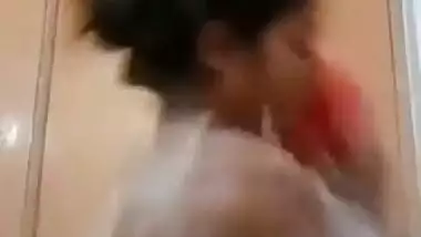 Cute girl in bathroom